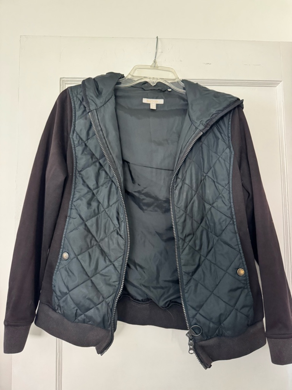 Barbour Black Quilted Hooded Jacket
